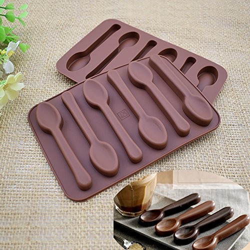 Spoon Mold For Baking. Silicone Spoon Chocolate Mold 6 Cavities Candy