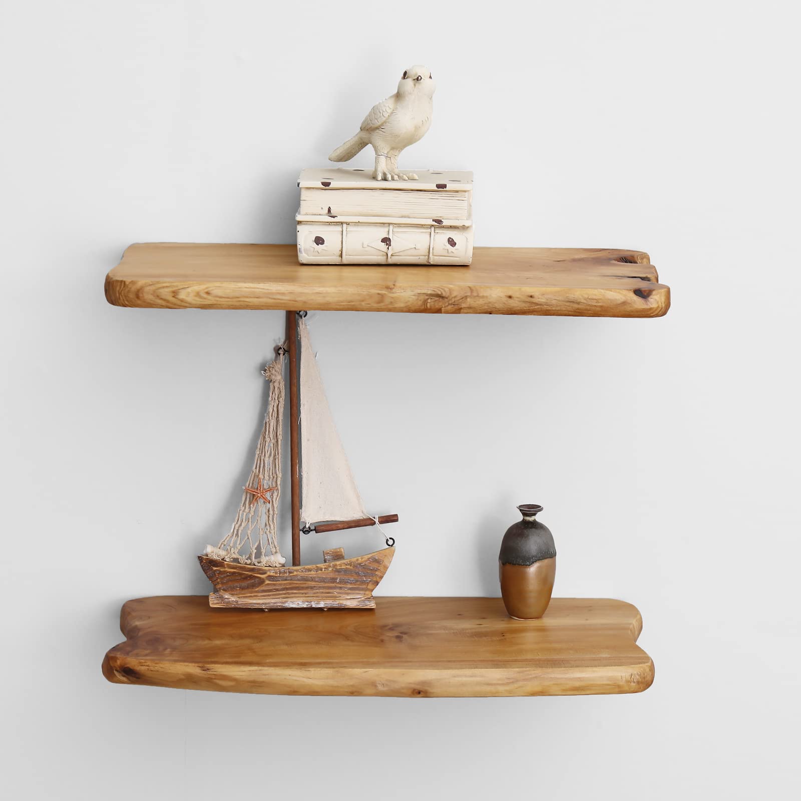 Photo 1 of WELLAND 16” Cedar Natural Edge Floating Shelf Set of 2