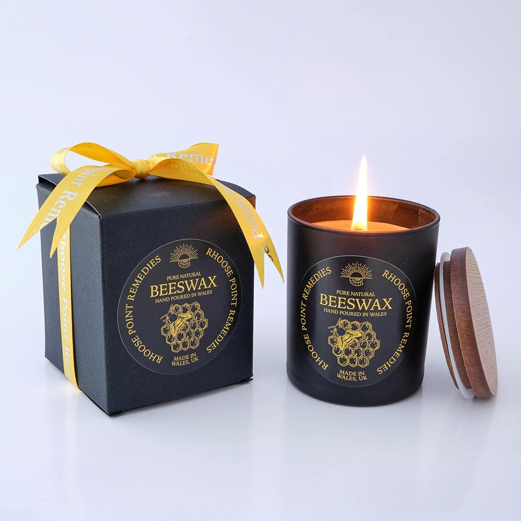Beeswax Candle Gift Organic British Beeswax sustainably harvested from Natural & Sustainable Hives by Bees fed on Forest & Wildflower. Burning Natural Pure Bees Wax Candles has Many Health Benefits