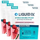 Liquid I.V. Sugar Free Electrolytes, Strawberry Watermelon, 42 Count | Scientifically Formulated | Clinically Proven Hydration | Zero Sugar | No Artificial Sweeteners | Non-GMO | Powder Drink Mix