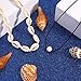 VUJANTIRY Cowrie Shell Choker Necklace for Women Hawaiian Seashell Pearls Choker Necklace Statement Adjustable Cord Necklace Set (Shell&Pearls Choker #1)