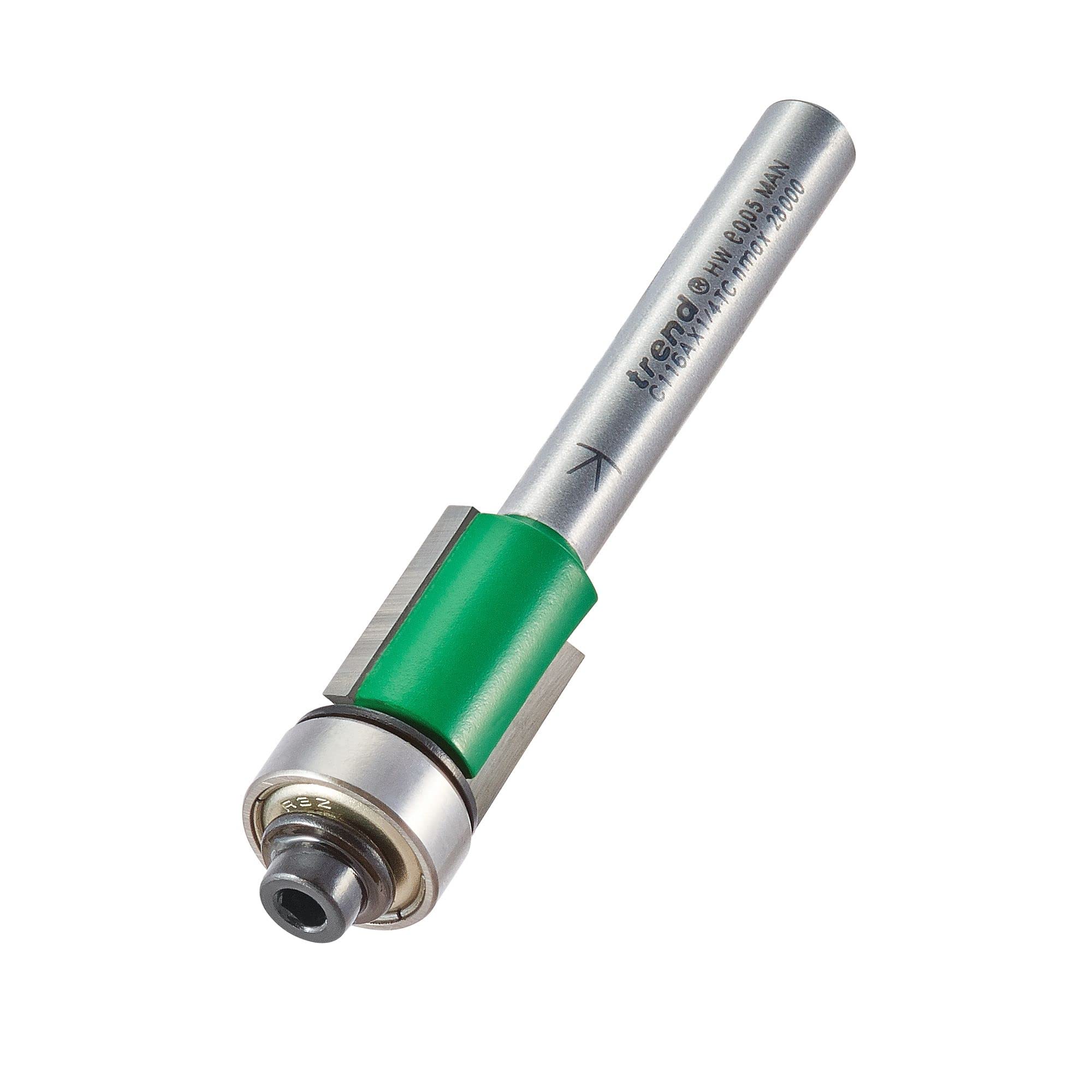 Trend CraftPro Self-Guided Trimmer Router Cutter Bit, 1/4 Inch Shank, 12.7mm Cut Diameter & 16mm Cut Length, Tungsten Carbide Tipped, C116AX1/4TC โ image 1