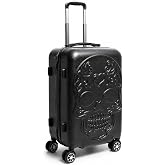 Sugar Skull Suitcase 26.5 Inch With Wheels Spinner Rolling Luggage Carry On | Hard Shell Carry On Baggage Calavera Skeleton Gothic Travel Weekender Airport Trips Vacation Case Unique Storage