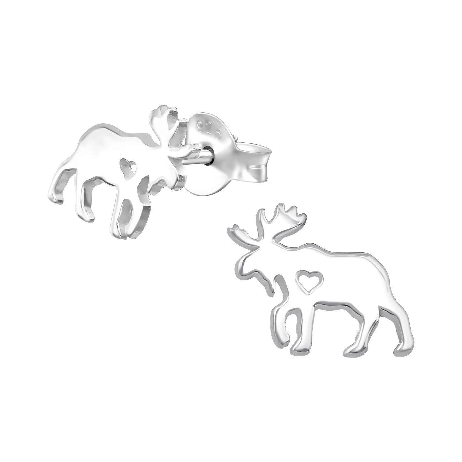 925 Sterling Silver Women 925 Sterling Silver Moose Stud Earrings for Women & Girls – Everyday Jewellery Gift Boxed