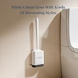 ASOBEAGE Silicone Toilet Brush Set White 2 Pack, Flexible Head, Wall Mount view 5