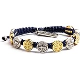 My Saint My Hero Benedictine Blessing Bracelets – Handwoven Spiritual Protection with Medals Hand-Cast In Italy at Sacred Site