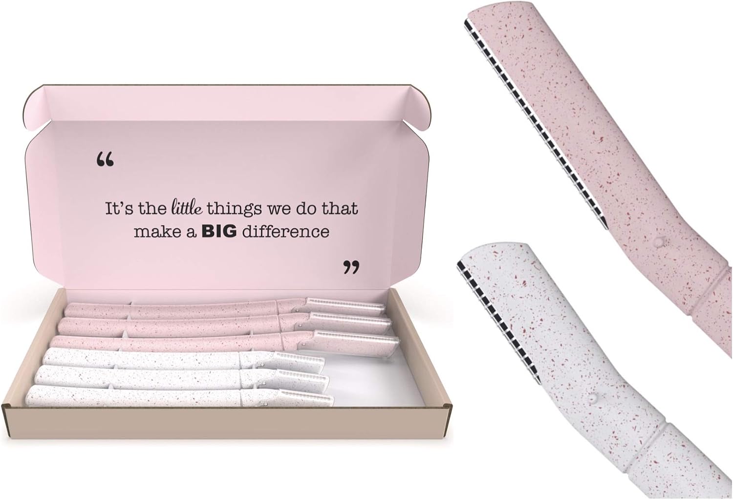 The Little Eco Company Dermaplaning Blades for Face, Speckle White, 6 Pack