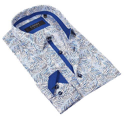 Coogi Luxe 100 Cotton Mens Blue White Patterned Dress Shirt | Desertcart  Fiji