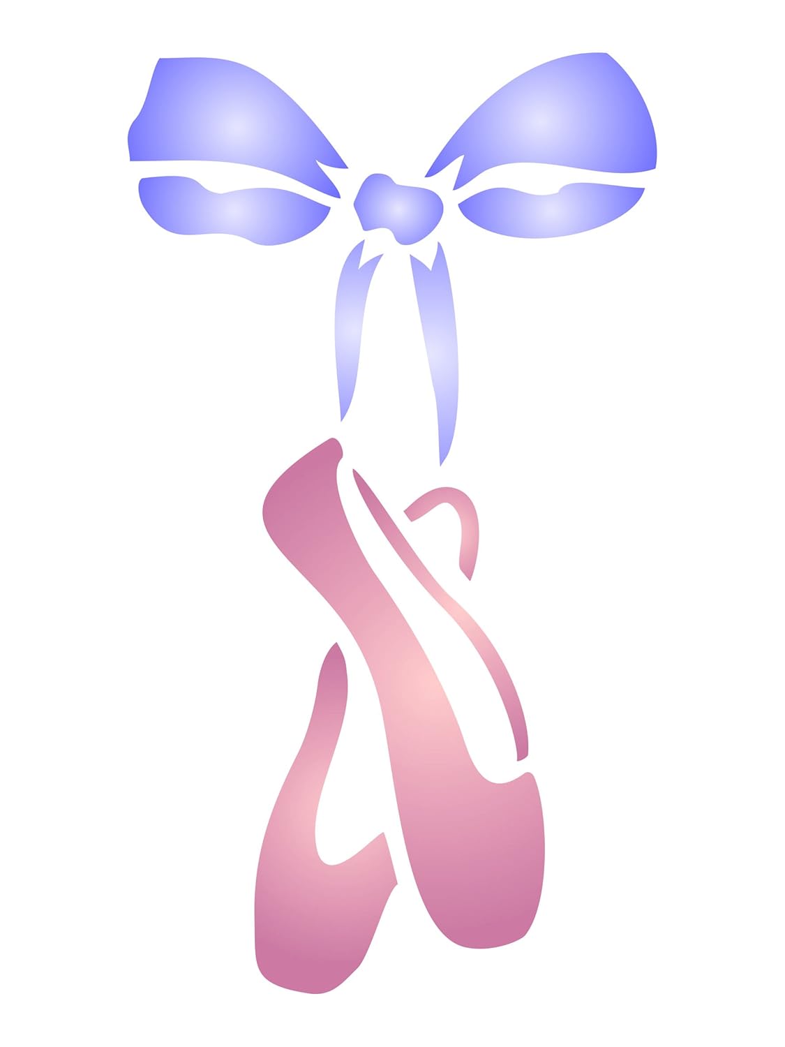 Ballet Slippers Stencil - 4.5 x 8 inch (S) - Reusable Ballerina Dance Ballet Shoes Wall Stencil Template - Use on Paper Projects Scrapbook Journal Walls Floors Fabric Furniture Glass Wood etc.