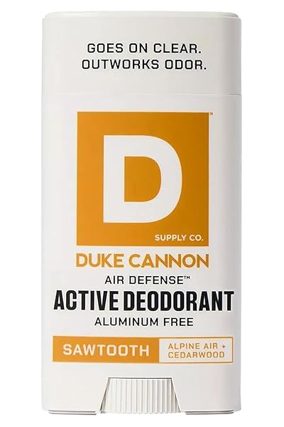 DUKE CANNON ALUMINUM-FREE DEODORANT FOR MEN – AIR DEFENSE, 3 OZ – LONG-LASTING, CLEAR GLIDE, SKIN-SOOTHING FORMULA, ALPINE + CEDARWOOD (SAWTOOTH)
