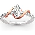 Jeulia Bague Femme Argent 925 Plaqué Or Jaune Zircone Éternité Alliance Fiançailles