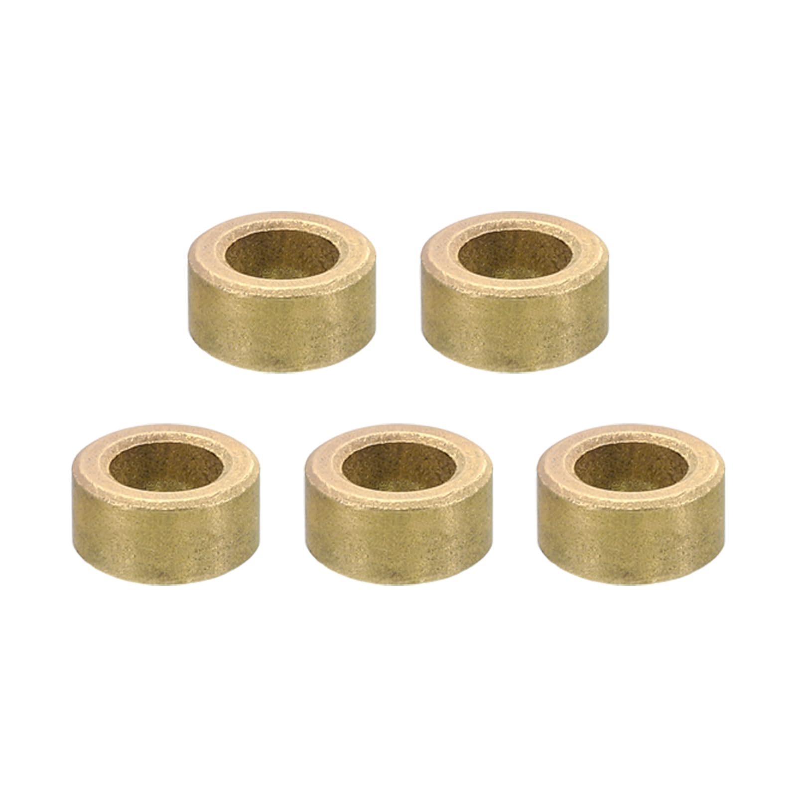 PATIKIL M6 Brass Spacers, 5 Pcs Metal Spacer Brass 6mm ID x 10mm OD x 5mm L Brass Spacers Screw Standoff for 1/4inch or M6 Screw Bolts