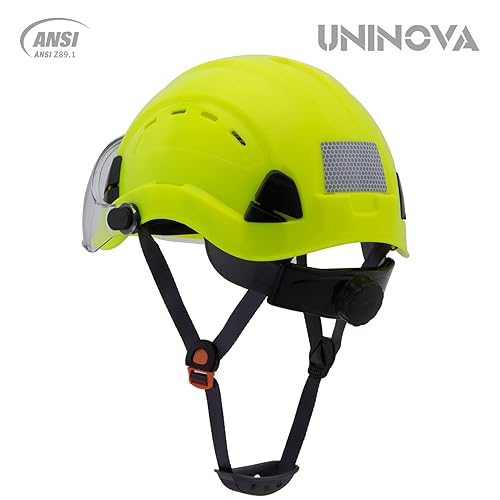 UNINOVA OSHA Hard Hat with Visor ANSI Approved Vented Safety Helmet  Cascos De Construccion with Visor Co
