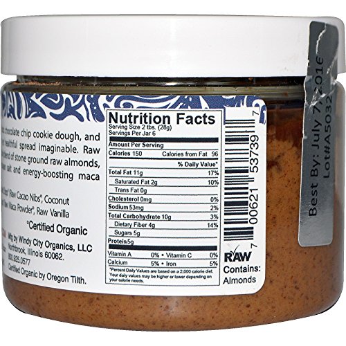 Rawmio Almond Chocolate Chip Cookie Dough 6 oz (170 grams) Jar - Thumbnail 2