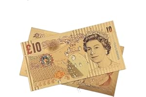 United Kindom Gold Pound Bills, 5/10/20/50 Queen Elizabeth II Gold Banknote GBP UK Royal Family Gifts