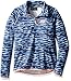 Skechers Girls' Big Printed Mock Neck Quarter Zip Top, Dress Blues, M