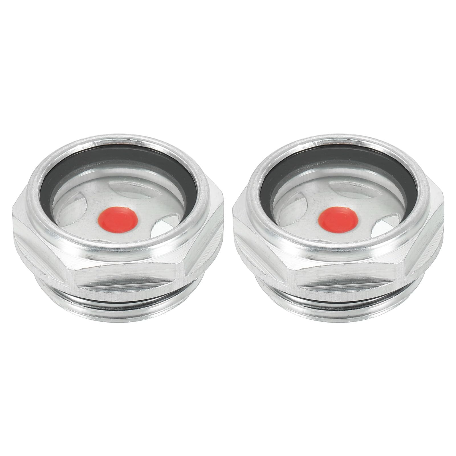 PATIKIL Air Compressor Oil Sight Glass, 2 Pack M33x2 Male Thread Aluminum Alloy Oil Liquid Level Gauge Air Compressor Parts with O-Ring