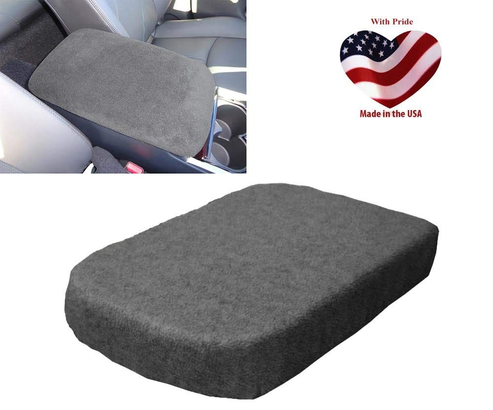 Car Console Covers Plus Made in USA fits Nissan Frontier Truck 2005-2014 Fleece Center Armrest Cover for Center Console Lid Dark Gray