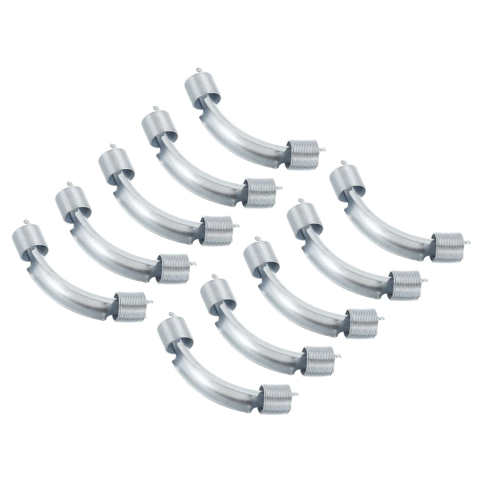 PATIKIL 25mm PEX Tube Bend Support, 10 Pack PEX Tube Metal 90 Degree Elbow Bend Support with Spring for PEX Pipe Tubing, Silver Tone