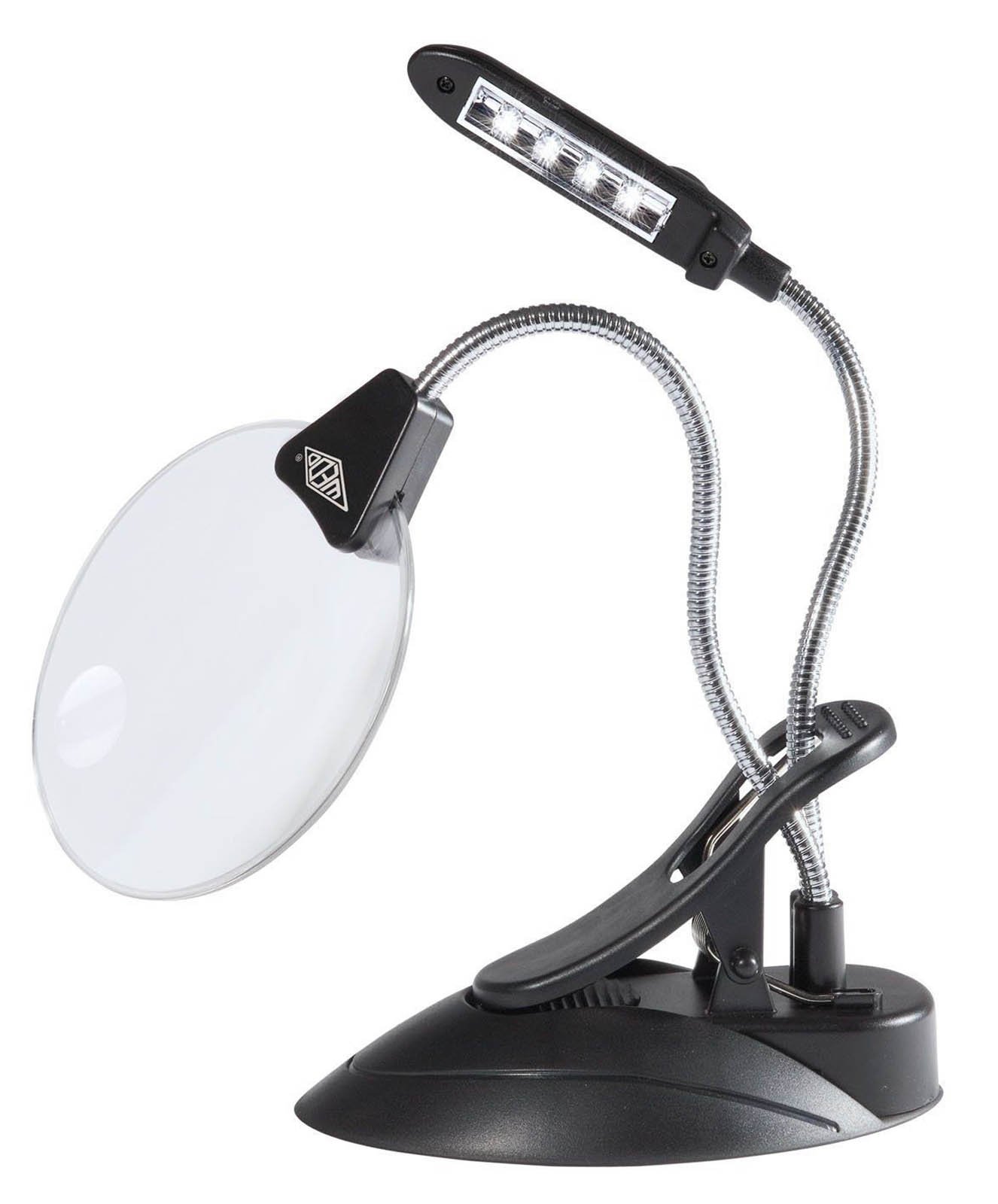 Wedo 271 75201 Desk Magnifier with LED - Black