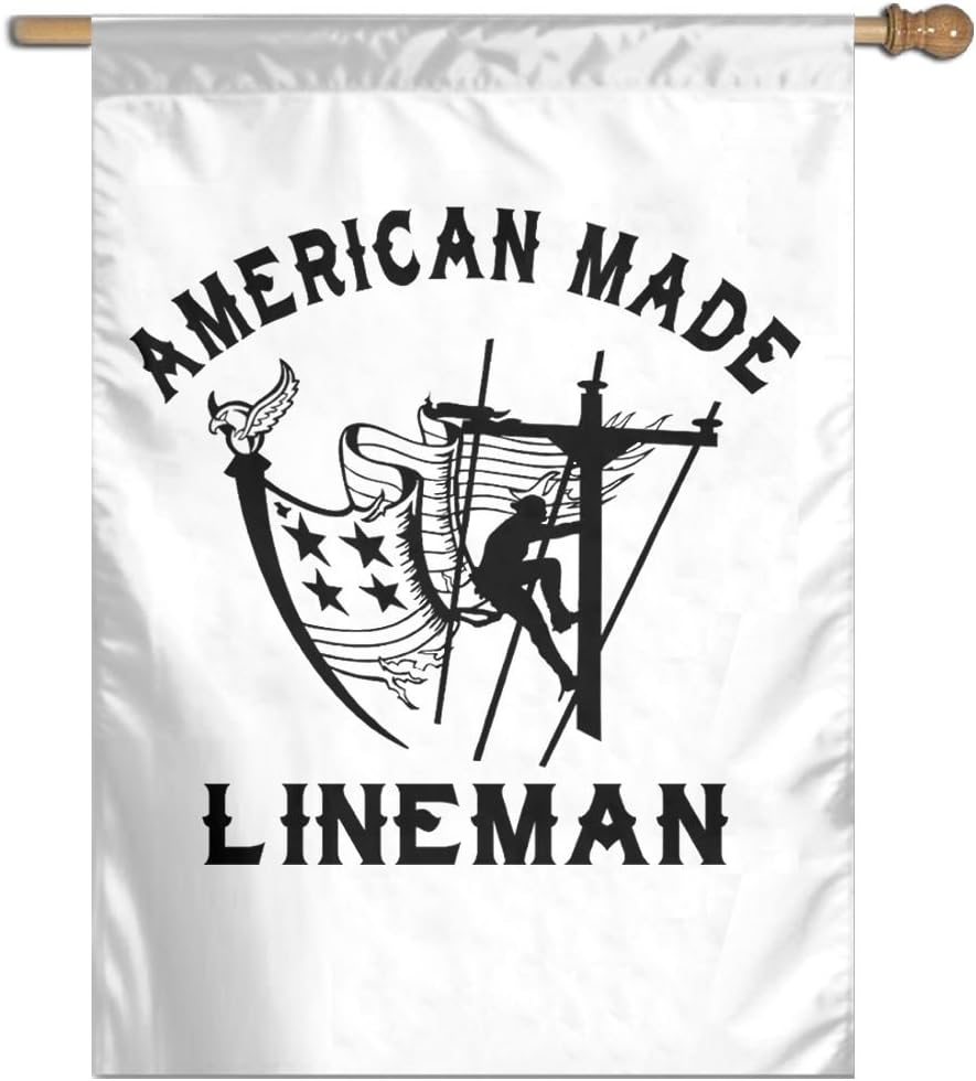 JINYOUR Home Flag Eagle American Made Lineman House Flag Garden Flag 27