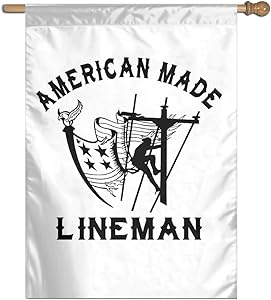 JINYOUR Home Flag Eagle American Made Lineman House Flag Garden Flag 27