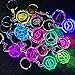 VILLSION 7 Color Changing Car Emblem Keychain with LED Light Key Chain for Car Interior Pendant Accessories