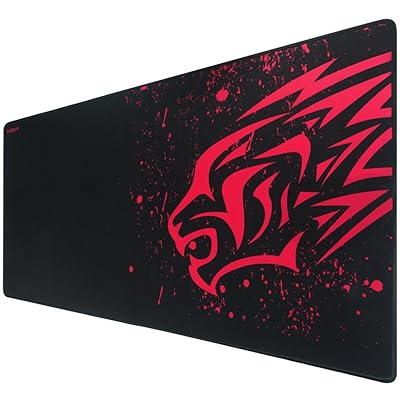 Exco Thick Smooth Extra Large XL Gaming Mat Smooth Surface Non-Slip Rubber Mouse Pad with Designs for Gamers and Office Work XXL Red Leopard