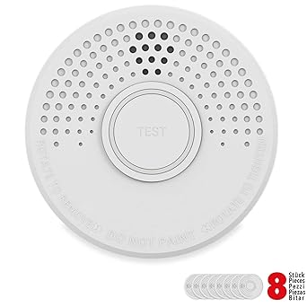 Detectores de Humo Set de 8 con baterías de 9V; alarmas para su hogar, alarmas de Incendio, detectores de Incendios con Certificado EN14604 y NF: Amazon.es: Industria, empresas y ciencia