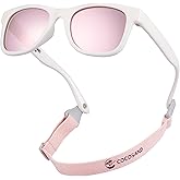 COCOSAND Flexible Baby Sunglasses with Strap Polarized UV Protection for Toddler Infant Newborn Boy Girl Age 0-24 Months