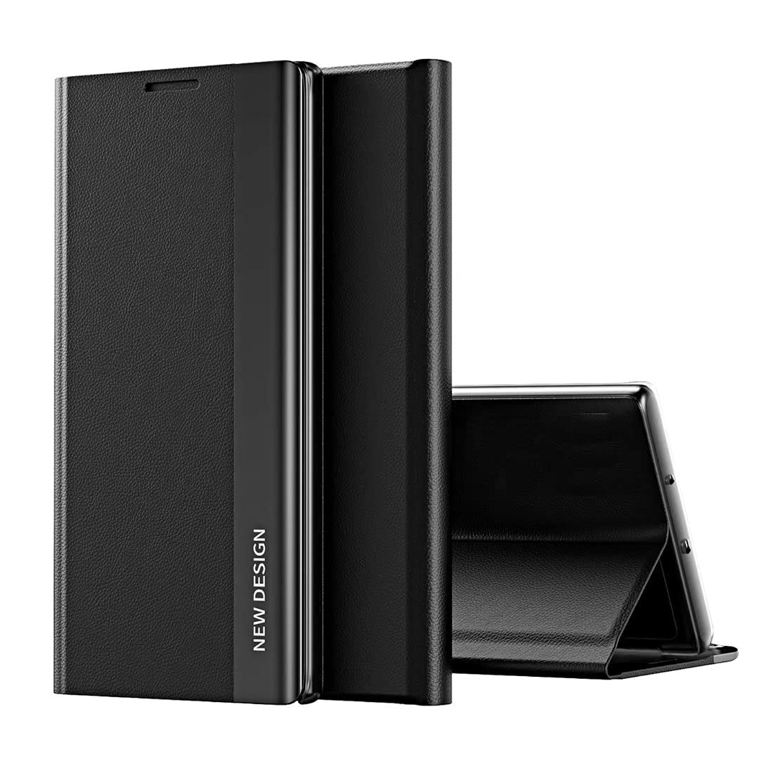 COQUE Case for Xiaomi 11T Pro Cover,Ultra Slim Flip Right Side Magnetic Leather Shell,Shockproof TPU Phone cover for Xiaomi 11T Pro/Xiaomi 11T-Black — image 1