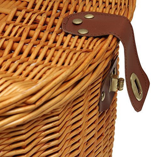 Traditional Design Wicker Bicycle Front Picnic Basket with Lid