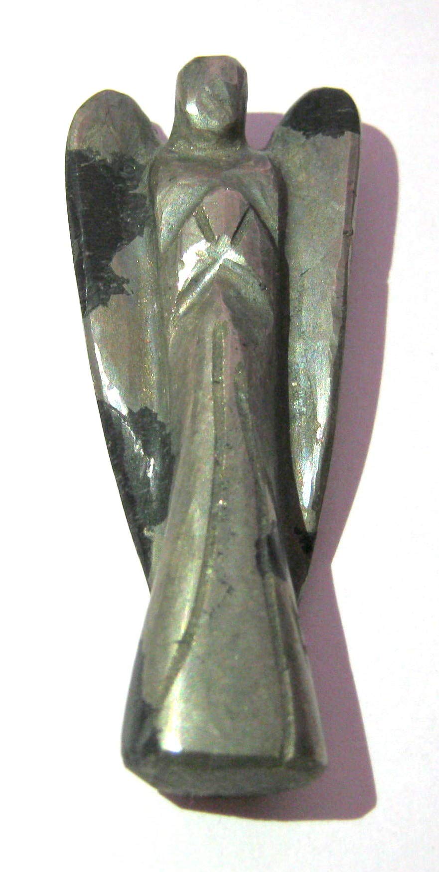 CRYSTALMIRACLE Golden Pyrite Guardian Angel Crystal Healing Feng Shui Gift Reiki Psychic Energy Meditation