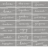 Large Farmhouse Stencils for Painting on Wood - 21 Pack Family Inspirational Words Quotes Saying Sign Stencil Templates, Welc