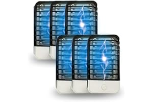 HDVIEW Bug Zapper Plug in Indoor, Mosquito Repellent Electronic Bug Light, Fly Trap Pest Control Gnat Moth Insect for Home Patio House Kitchen Garage Office Backyard (6 Packs)