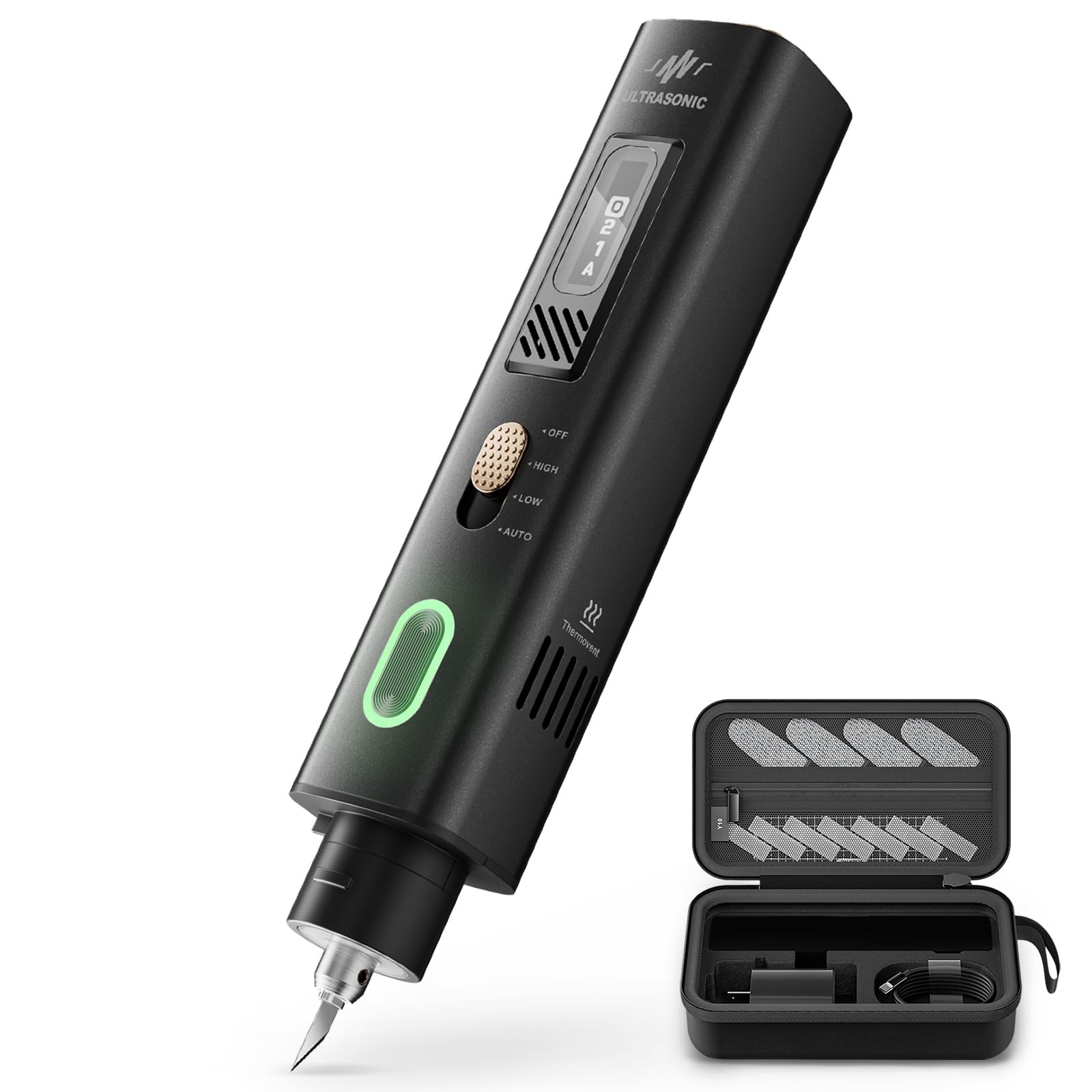 Photo 1 of VMAN Ultrasonic Cutter Knife, 40KHz 2-in-1 Cutting and Grinding Set, AI Cooling System, Handheld Craft 3D Printing Hobby Art Model Cutting Tool for DIY, Leatherworker, Jeweler and Plaster Sculptor