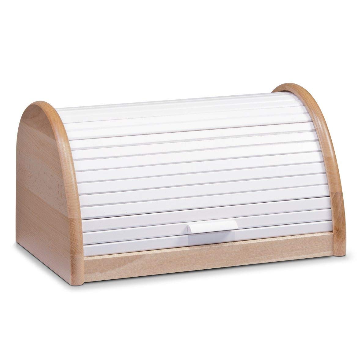 Zeller Bread Bin, Wood, White, 39 x 25 x 21 cm