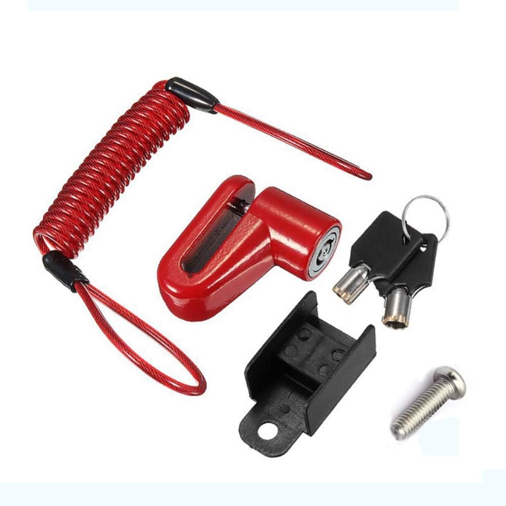 Flycoo2Anti-theft Steel Wire Lock for Xiaomi Mijia M365 Electric Scooter Disc Brakes Wheels Locker (Red)