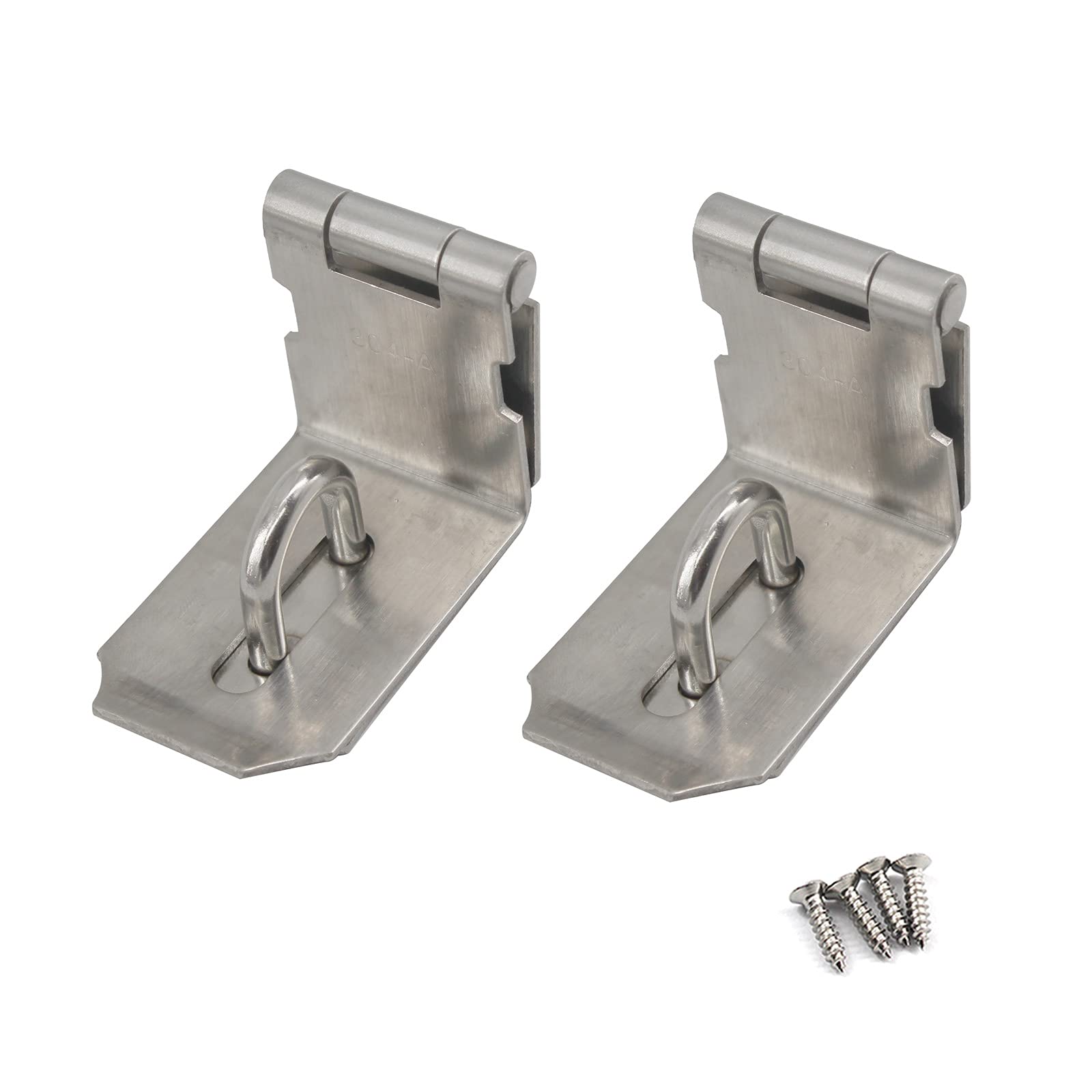 Stainless Steel Padlock Hasp Door Latch Bolt Gate Lock 90 Degree (Pack of 2)