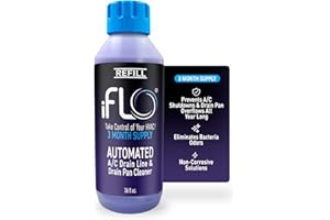 iFLO® Smart A/C Drain Line Cleaner and Drain Pan Cleaner Cartridge, Fast-Acting, Long-Lasting HVAC System Solution for Tough Clogs & Buildup, 3-Month Supply per Bottle, 1 Pack of 36oz