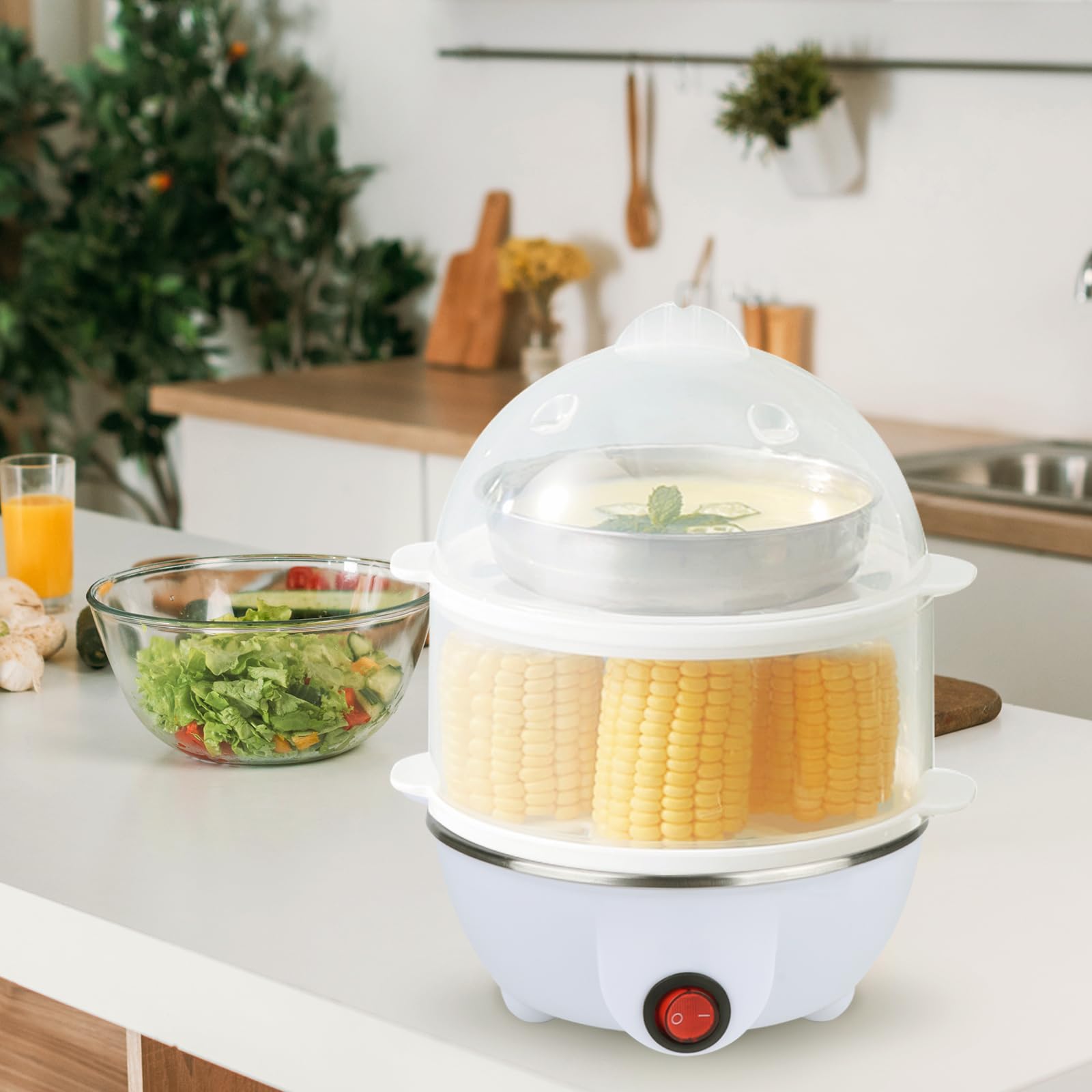 Electric Egg Cooker Boiler Maker Soft, Medium or Hard Boil, 14 Egg Capacity Two Layer Egg Maker,Egg Steamer,With Automatic Shut Off,Noise Free