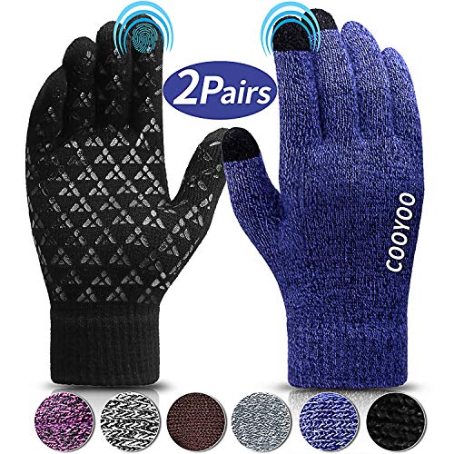 COOYOO Winter Gloves for Women and Men,Touchscreen Gloves,Knit Wool,Running Gloves,Anti-Slip Silicon - //coolthings.us