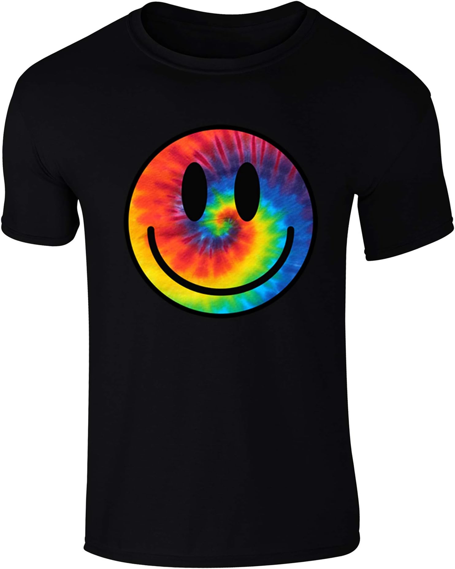 FlipMens Tie Dye Happy Smile Face Acid Rave T-Shirt