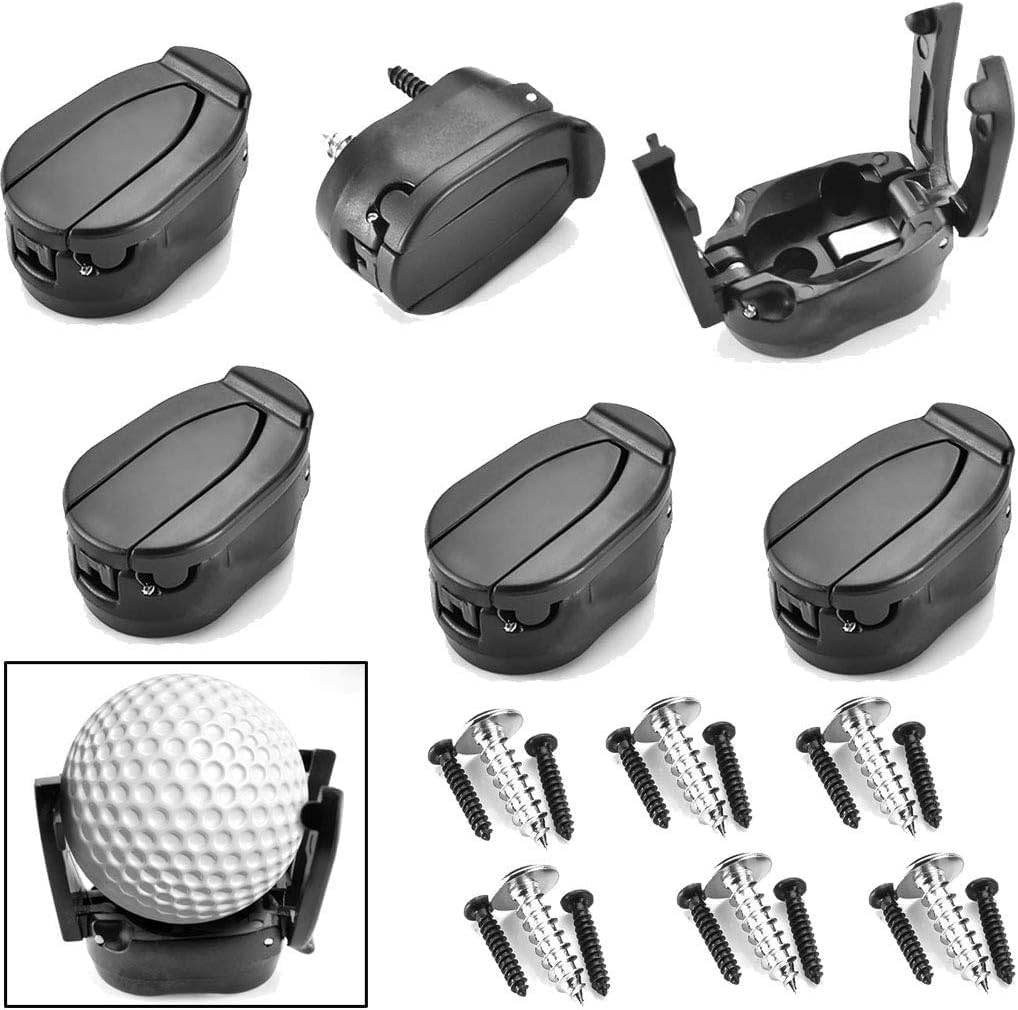 FINGER TEN Golf Ball Retriever Pick Up Tool Saver Claw Grabber Value 6 Pcs, Golf Ball Training Aids Picker Plastic Foldable Portable Durabele Golf Accessories Color Black (Dark- 6 Pack)
