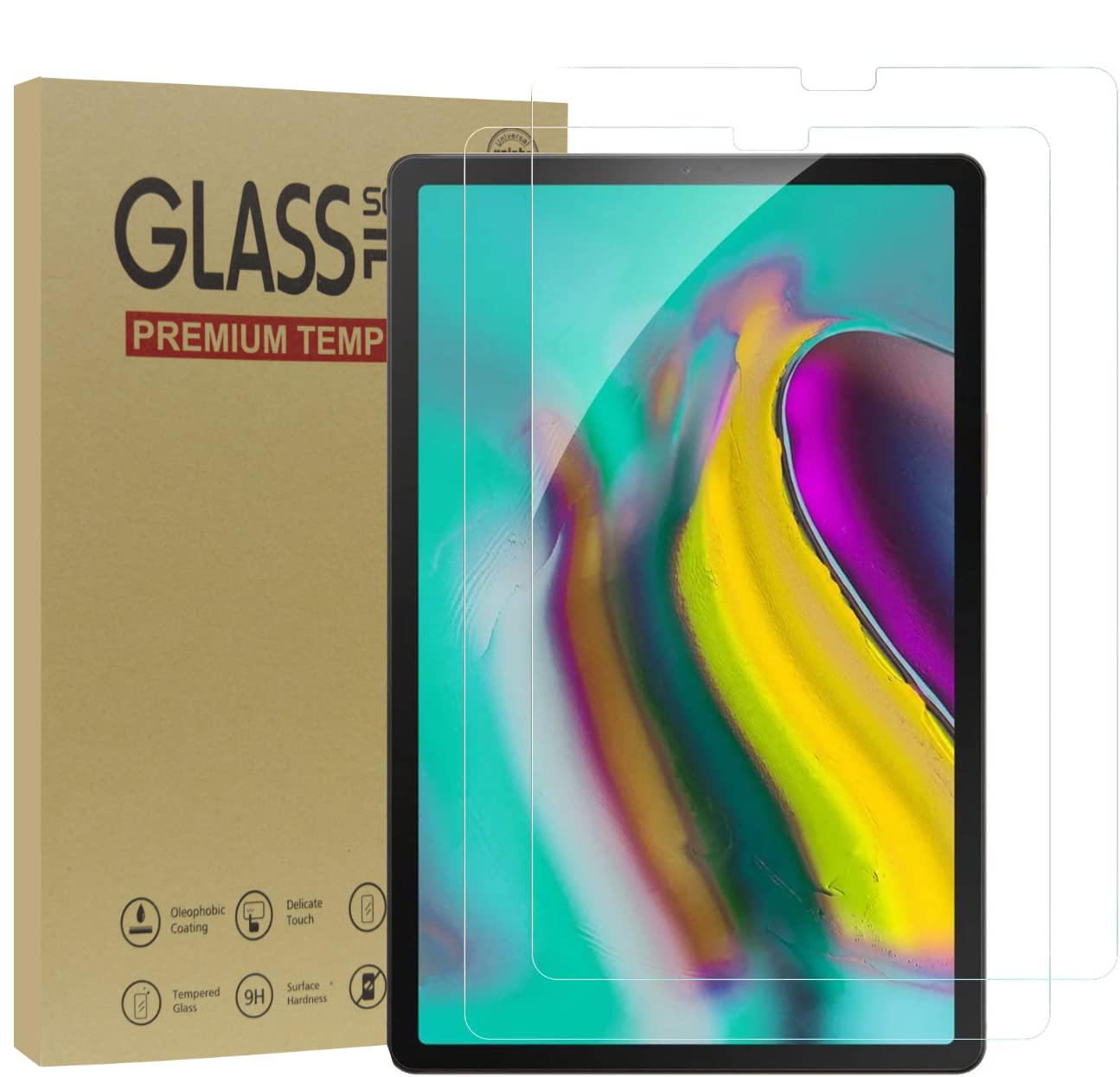 MOBILE STUFF LIMITED [2 Pack] Samsung Galaxy Tab S5e 10.5 inch 2019 Tablet Screen Protector, Anti-Scratch, Easy Installation Tempered Glass for Samsung S5e SM-T720/SM-T725