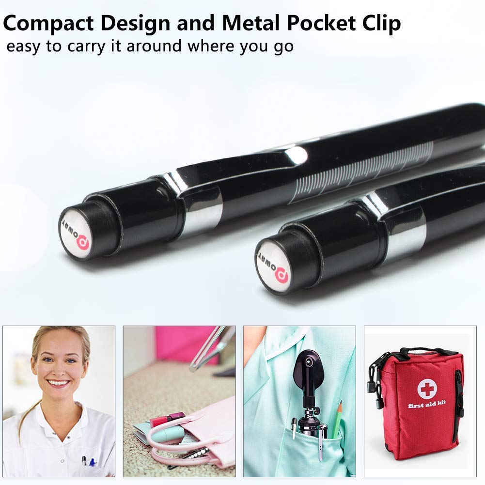 Opoway Nurse Penlight with Pupil Gauge LED Medical Pen Lights for