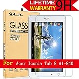Acer Iconia Tab 8 Glass Screen Protector,( A1-840FHD ) AnoKe [Lifetime Warranty](0.3mm 9H) Glass Screen Protector Film Shield Guard For A1-840 New