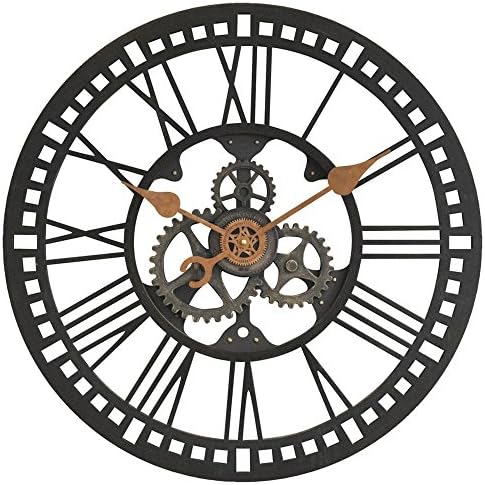 Roman Gear Wall Clock - 24" Oil Rubbed BronzeDimensions: 3"D x 24" Diameter Weight: 4 lbs.