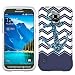 Samsung Galaxy S5 Active Chevrons Faux Glitter Anchor Navy Case