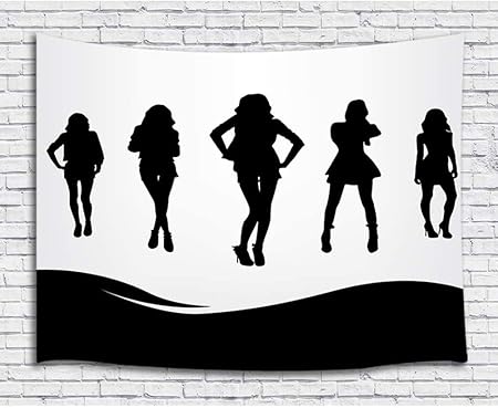 Amazon Co Jp Fjtp ウォールタペストリー セクシーな女性のシルエット ファッション 女性 おしゃれなタペストリー 壁掛け 大学 寮 ホームデコレーション Generic
